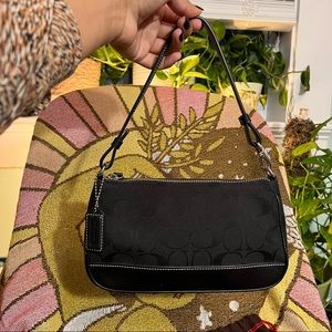 Coach Demi Shoulder Bag in Black with Black Leather Trim 🖤